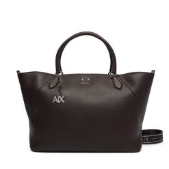Torebka Armani Exchange. Brązowe shopper Armani Exchange, bez wzorów, bez dodatków. Za 829.99 zł.