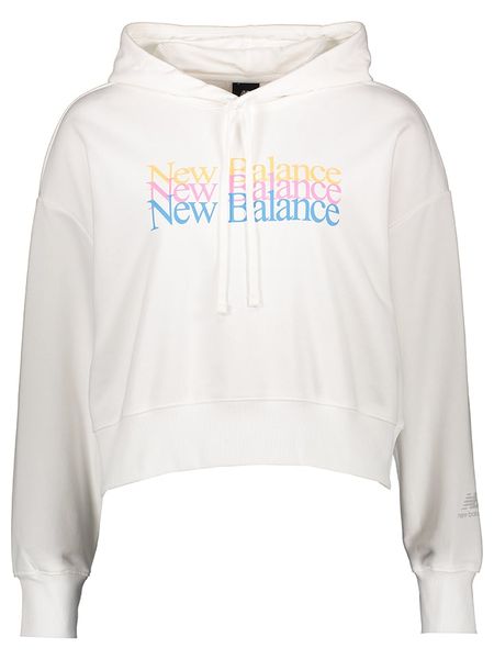 New Balance Bluza "Essentials Celebrate" w kolorze białym rozmiar: XL. Białe bluzy New Balance, xl, bez wzorów, z kapturem. Za 170.87 zł.