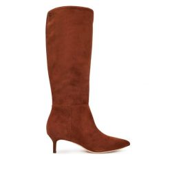 Kozaki LAUREN RALPH LAUREN. Brązowe kozaki Lauren Ralph Lauren, bez obcasa, na szpilce, bez zapięcia. Za 1,199.00 zł.