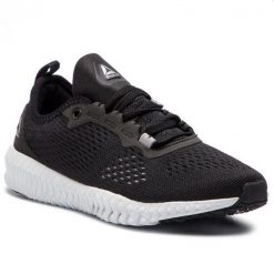 Buty do chodzenia damskie Reebok Flexagon. Czarne obuwie sportowe Reebok, z gumy, bez zapięcia, trekkingowe. Za 332.00 zł.