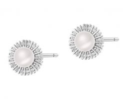 Kolczyki srebrne z perłami i cyrkoniami. Szare kolczyki Apart, z cyrkonią, srebrne. Za 189.00 zł.