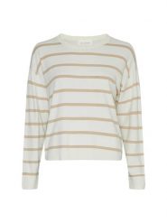 MOSS COPENHAGEN Sweter w kolorze kremowym rozmiar: M/L. Brązowe swetry Moss Copenhagen, l, bez wzorów, z wiskozy, bez ramiączek. Za 136.13 zł.