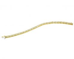 Bransoletka z żółtego złota z diamentami - 18 cm - 0,25 ct - próba 585. Żółte bransoletki Apart, z diamentem, złote. Za 11,590.00 zł.