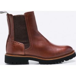Marc O'Polo - Botki. Brązowe botki Marc O'Polo, bez wzorów, z materiału, bez obcasa, na obcasie, bez zapięcia. W wyprzedaży za 359.90 zł.