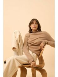 Just Cashmere Kaszmirowy sweter "Trila" w kolorze jasnobrązowym rozmiar: M. Brązowe swetry Just Cashmere, m, bez wzorów, z kaszmiru, bez ramiączek. Za 316.99 zł.