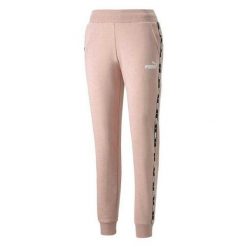 Spodnie Do Joggingu Damskie Power Tape. Czerwone spodnie sportowe Puma, bez wzorów, z dresówki, do biegania. Za 208.99 zł.