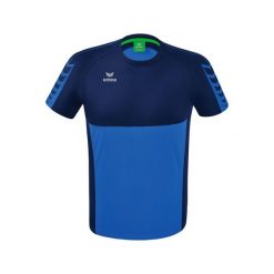 Koszulka Erima Six Wings niebieska junior. Niebieskie bluzki Erima, bez wzorów, z materiału, klasyczne, bez kołnierzyka, bez ramiączek. Za 234.99 zł.