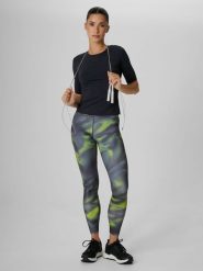 4F Legginsy treningowe szybkoschnące damskie - multikolor L. Legginsy 4f, l, bez wzorów, z podwyższonym stanem, na fitness i siłownię. Za 149.99 zł.