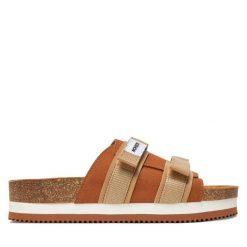 Klapki Novesta. Brązowe klapki Novesta, bez wzorów, bez obcasa. Za 489.99 zł.