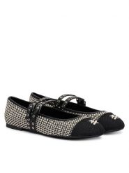 KARL LAGERFELD Baleriny Karo KL40128 Czarny. Czarne baleriny KARL LAGERFELD, bez wzorów, z syntetyku, bez obcasa. Za 695.99 zł.