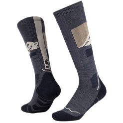 Skarpetki sportowe dla dorosłych Merino Heavyweight Over The Calf Socks. Niebieskie skarpety Buff, bez wzorów, z elastanu. Za 159.99 zł.