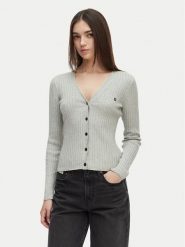 Calvin Klein Jeans Kardigan LV047G339G Szary jasny Slim Fit. Szare kardigany Calvin Klein Jeans, xl, bez wzorów, z bawełny. Za 489.99 zł.