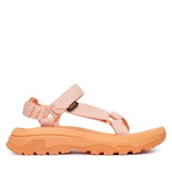 Sandały Teva. Brązowe sandały Teva, bez wzorów, sportowe, bez obcasa, bez zapięcia. Za 379.99 zł.