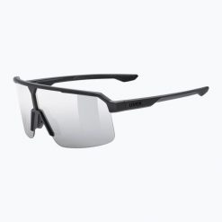 Okulary rowerowe UVEX Ramp. Czarne okulary przeciwsłoneczne UVEX, bez wzorów, sportowe. Za 289.99 zł.