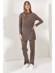 Olalook 2-częściowy zestaw w kolorze brązowym rozmiar: S. Brązowe swetry Olalook, s, bez wzorów, ze splotem, bez ramiączek. Za 56.93 zł.