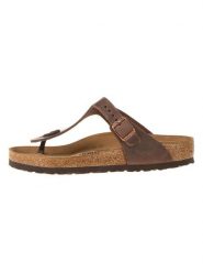 Birkenstock Skórzane japonki "Gizeh" w kolorze brązowym rozmiar: 40. Brązowe klapki Birkenstock, bez wzorów, z otwartym noskiem, bez obcasa. Za 420.68 zł.