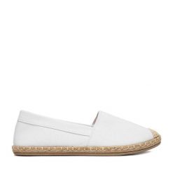 Espadryle JENNY. Białe espadryle Jenny, bez wzorów, bez obcasa, bez zapięcia. Za 69.99 zł.