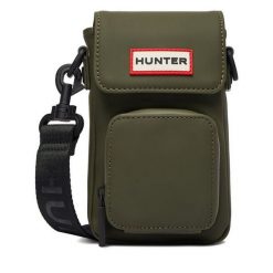 Torebka Hunter. Brązowe listonoszki Hunter, bez wzorów, bez dodatków. Za 99.99 zł.