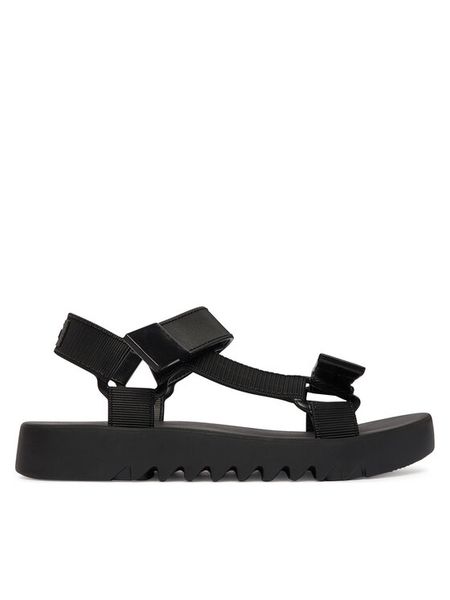 Melissa Sandały Flowing Papete Ad 33908 Czarny. Czarne sandały Melissa, bez wzorów, z tworzywa sztucznego, bez obcasa, na płaskiej podeszwie, bez zapięcia. Za 285.99 zł.