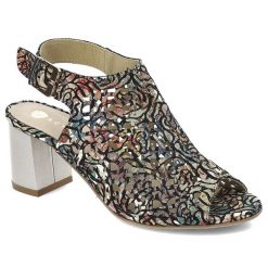 Czarne Sandały Armodo Eleganckie Obuwie Damskie. Czarne sandały Armodo, z aplikacjami, z materiału, eleganckie, bez obcasa, na obcasie, bez zapięcia. Za 299.00 zł.