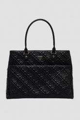 GUESS Czarna damska podróżna torebka Adelasia. Czarne shopper Guess, z aplikacjami, bez dodatków. W wyprzedaży za 409.99 zł.