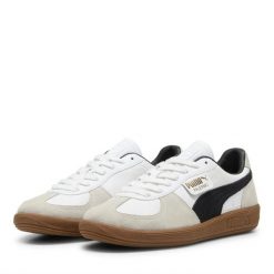 Buty do chodzenia damskie Puma Palermo Lth. Białe trekkingi Puma, z materiału, do biegania. Za 229.00 zł.