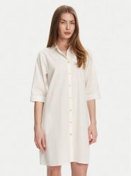 Selmark Sukienka koszulowa BM033 Écru Relaxed Fit. Sukienki Selmark, s, bez wzorów, z bawełny, bez kołnierzyka, bez ramiączek, koszulowe. Za 169.99 zł.