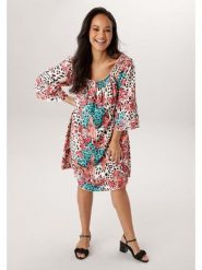 Aniston Sukienka w kolorze jasnoróżowo-turkusowym rozmiar: 52. Różowe sukienki Aniston, bez wzorów, z wiskozy, bez kołnierzyka, bez ramiączek, midi. Za 217.99 zł.