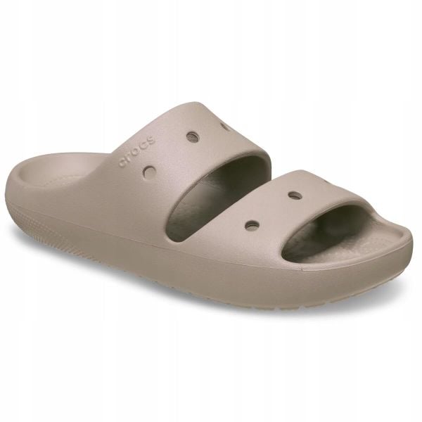 Klapki Dla Dorosłych Crocs Classic V2 Sandal. Brązowe klapki Crocs, bez wzorów, z materiału, bez obcasa. Za 135.99 zł.