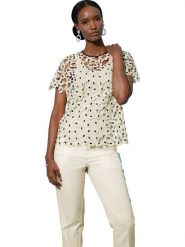 WITT WEIDEN Bluzka w kolorze kremowym rozmiar: 42. Brązowe bluzki WITT WEIDEN, bez wzorów, z koronki, bez kołnierzyka, bez ramiączek. Za 82.99 zł.