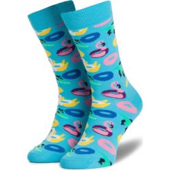Skarpety Wysokie Unisex HAPPY SOCKS - PPA01-6000 Kolorowy Niebieski. Niebieskie skarpety Happy Socks, bez wzorów, z bawełny. Za 39.90 zł.