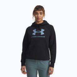 Bluza Under Armour Rival Fleece Piped HZ Hoodie. Czarne bluzy Under Armour, bez wzorów, bez kaptura. Za 169.99 zł.