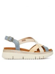 Pikolinos Sandały Palma W4N-0650C2 Granatowy. Niebieskie sandały Pikolinos, bez wzorów, ze skóry, bez obcasa, na płaskiej podeszwie, bez zapięcia. Za 559.99 zł.