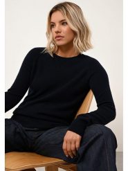 Just Cashmere Kaszmirowy sweter "Helen" w kolorze granatowym rozmiar: XL. Niebieskie swetry Just Cashmere, xl, bez wzorów, z kaszmiru, bez ramiączek. Za 399.95 zł.