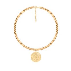 Bransoletka łańcuch Cube pozłacana z Monetą Szczęścia. Brązowe bransoletki Lilou, pozłacane. Za 278.00 zł.