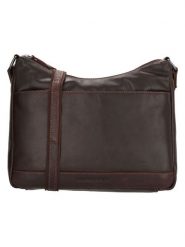 HIDE & STITCHES Skórzana torebka "Japura" w kolorze ciemnobrązowym - 31 x 21 x 9 cm rozmiar: onesize. Brązowe torby na ramię HIDE & STITCHES, bez wzorów, z materiału, na ramię, bez dodatków. Za 292.89 zł.