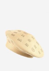 Ciemnobeżowa Czapka Beret w Cyrkonie Nanto. Brązowe czapki Born2be, bez wzorów, z bawełny. Za 39.99 zł.
