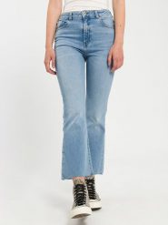 Cross Jeans Dżinsy - Flare fit - w kolorze błękitnym rozmiar: W30. Niebieskie jeansy Cross Jeans, z aplikacjami, z podwyższonym stanem. Za 88.02 zł.