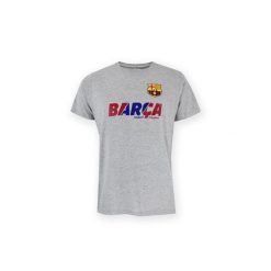 FC Barcelona dorosły szary T-shirt. Szare bluzki FC Barcelona, bez wzorów, bez kołnierzyka, bez ramiączek. Za 126.26 zł.