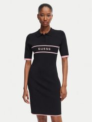 Guess Sukienka codzienna G6YK40 Z1082 Czarny Slim Fit. Czarne sukienki Guess, na co dzień, m, z aplikacjami, z wiskozy, bez kołnierzyka, bez ramiączek, proste. Za 394.99 zł.