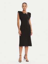 Rinascimento Sukienka koktajlowa CFC0020043002 Czarny Slim Fit. Czarne sukienki Rinascimento, m, bez wzorów, z syntetyku, wizytowe, bez kołnierzyka, bez ramiączek. Za 709.99 zł.