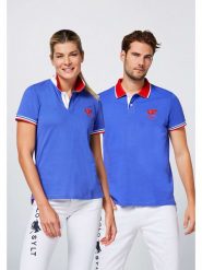 Polo Sylt Koszulka polo w kolorze niebieskim rozmiar: M. Niebieskie koszulki polo Polo Sylt, m, bez wzorów, z bawełny, bez kołnierzyka, bez ramiączek. Za 105.63 zł.