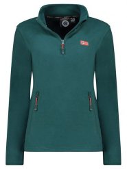 Geographical Norway Bluza polarowa "Ulyssia" w kolorze ciemnozielonym rozmiar: M. Zielone bluzy Geographical Norway, m, bez wzorów, z polaru, bez kaptura. Za 79.21 zł.