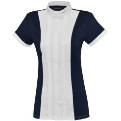 Damska jeździecka koszulka polo Flags&Cup Diamantina. Niebieskie koszulki polo FLAGS&CUP, l, bez wzorów, z bawełny, bez kołnierzyka, bez ramiączek. Za 230.00 zł.