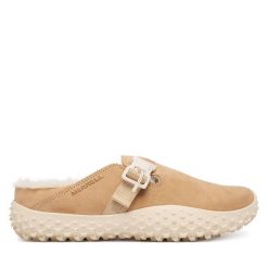 Klapki Merrell. Brązowe klapki Merrell, bez wzorów, bez obcasa. Za 549.99 zł.