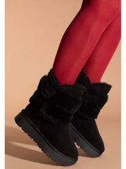 Gooce Skórzane kozaki zimowe "Bella" w kolorze czarnym rozmiar: 40. Czarne kozaki Gooce, na zimę, ze skóry, bez obcasa, na platformie, bez zapięcia. Za 239.99 zł.