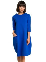Be Wear Sukienka w kolorze niebieskim rozmiar: M. Niebieskie sukienki Be Wear, m, bez wzorów, bez kołnierzyka, bez ramiączek, midi. Za 127.05 zł.