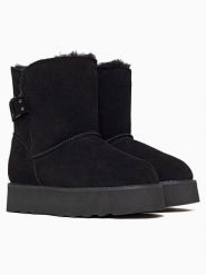 Gooce Skórzane botki zimowe "Colorado" w kolorze czarnym rozmiar: 40. Czarne botki Gooce, na zimę, bez wzorów, ze skóry, bez obcasa, na platformie, bez zapięcia. Za 217.99 zł.