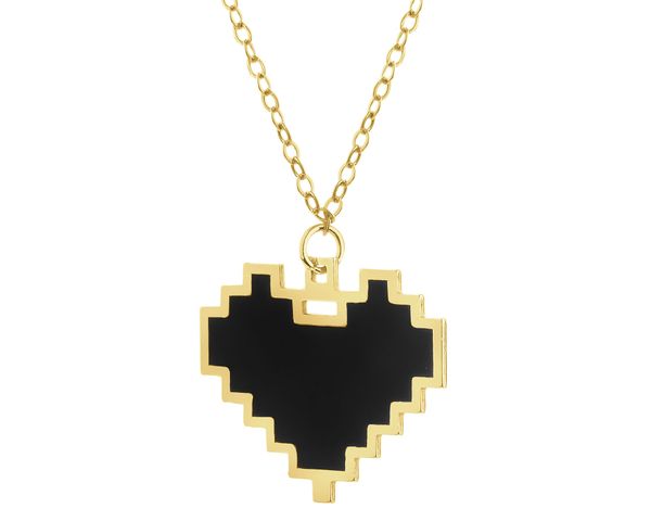 Złoty naszyjnik z emalią - serce. Żółte naszyjniki Apart, złote. Za 779.00 zł.