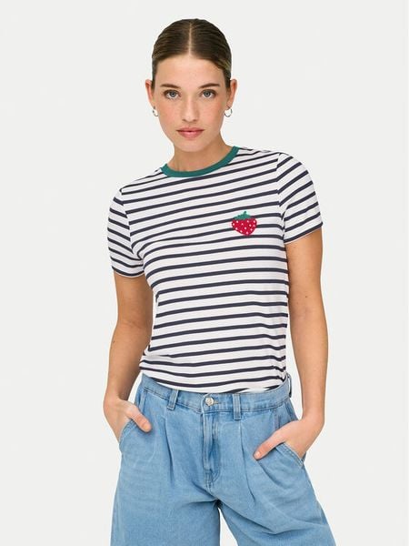 ONLY T-Shirt Heart 15318959 Biały Regular Fit. Białe t-shirty Only, l, bez wzorów, z wiskozy, bez kołnierzyka, bez ramiączek. Za 83.99 zł.